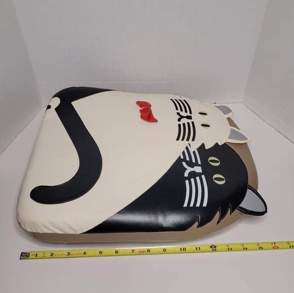 Twin Kitties Vintage Cushion Black and White Cats Red Bow Zipper Closure - Picture 9 of 11